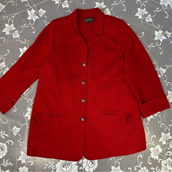 Ralph Lauren Black Label Red Button Front Cardigan Sweater - Picture 4 of 16